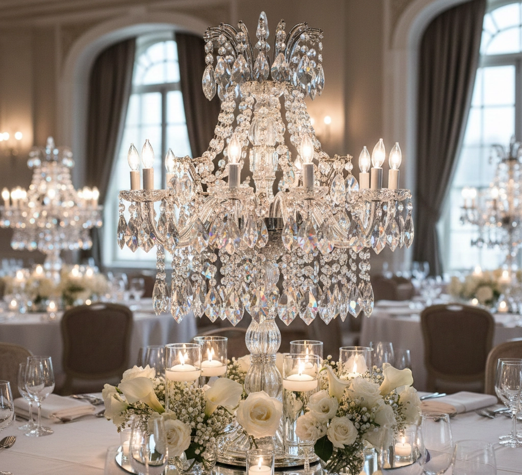 Crystal chandelier centerpiece
